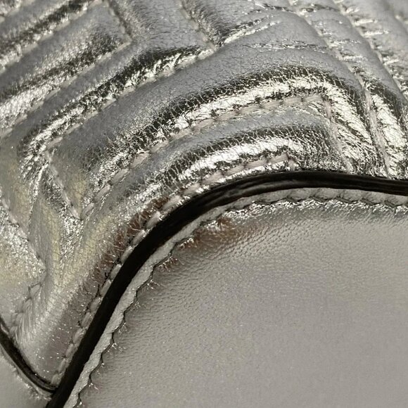 Auth FENDI Mon Tresor Silver Leather Handbag - Picture 8 of 14